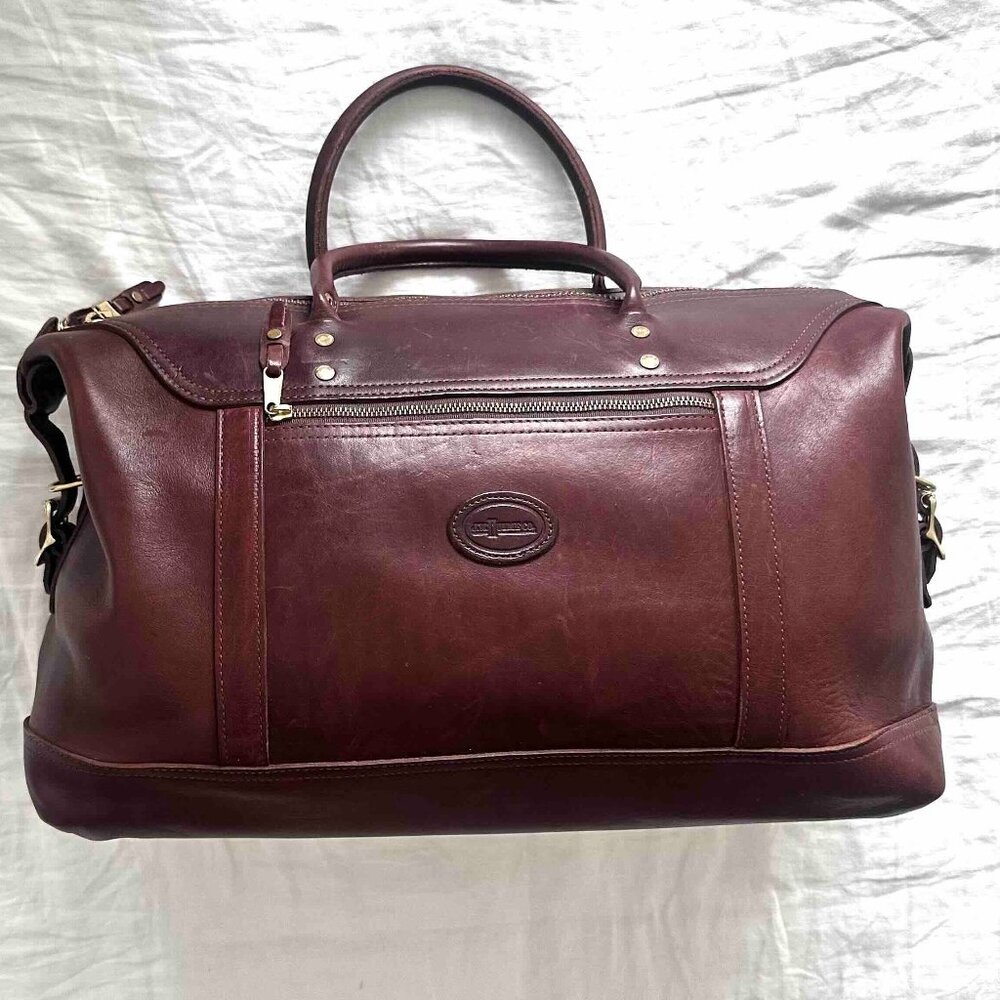 J.W. Hulme Co., Leather duffle bag, Brown, EUC